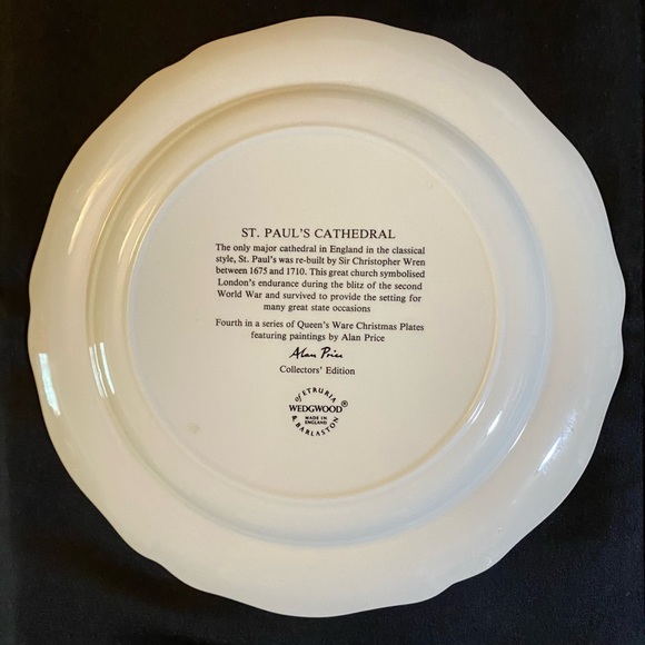ST. PAUL’s CATHEDRAL, #4 Queen’s Ware Christmas Plate 1983. Wedgewood. C - Picture 2 of 5